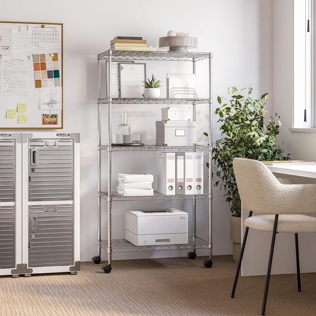 Classics 5-Tier Wire Shelving with Wheels (1) Classics 5-Tier Wire Shelving with Wheels (1)