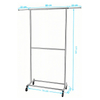 Double Rods Rolling Garment Rack