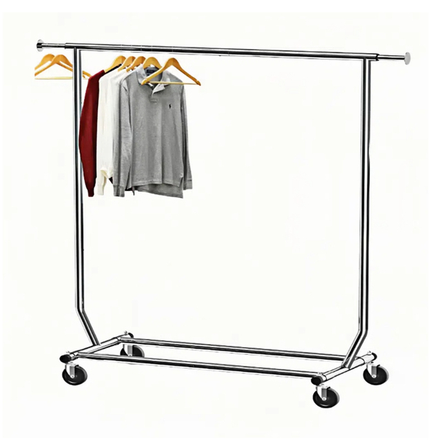 Clothes Rack with Extendable Rod on Wheels