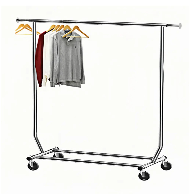 Clothes Rack with Extendable Rod on Wheels