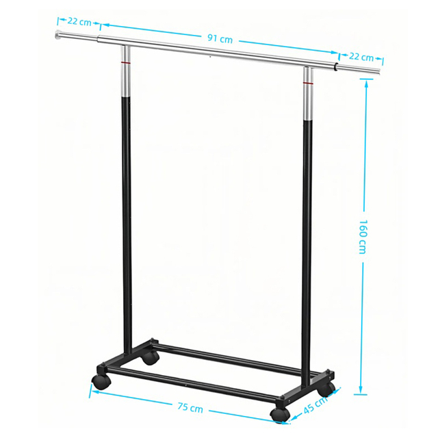 Clothes Rack with Extendable Rod