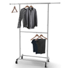 Double Rods Rolling Garment Rack