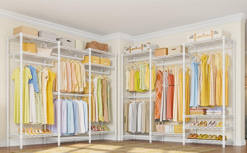 4 Shelves Garment Rack White