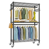 Wire Shelves Rolling Clothes Rack