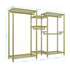 3 Shelves Heavy Duty Clothes Rack in Gold