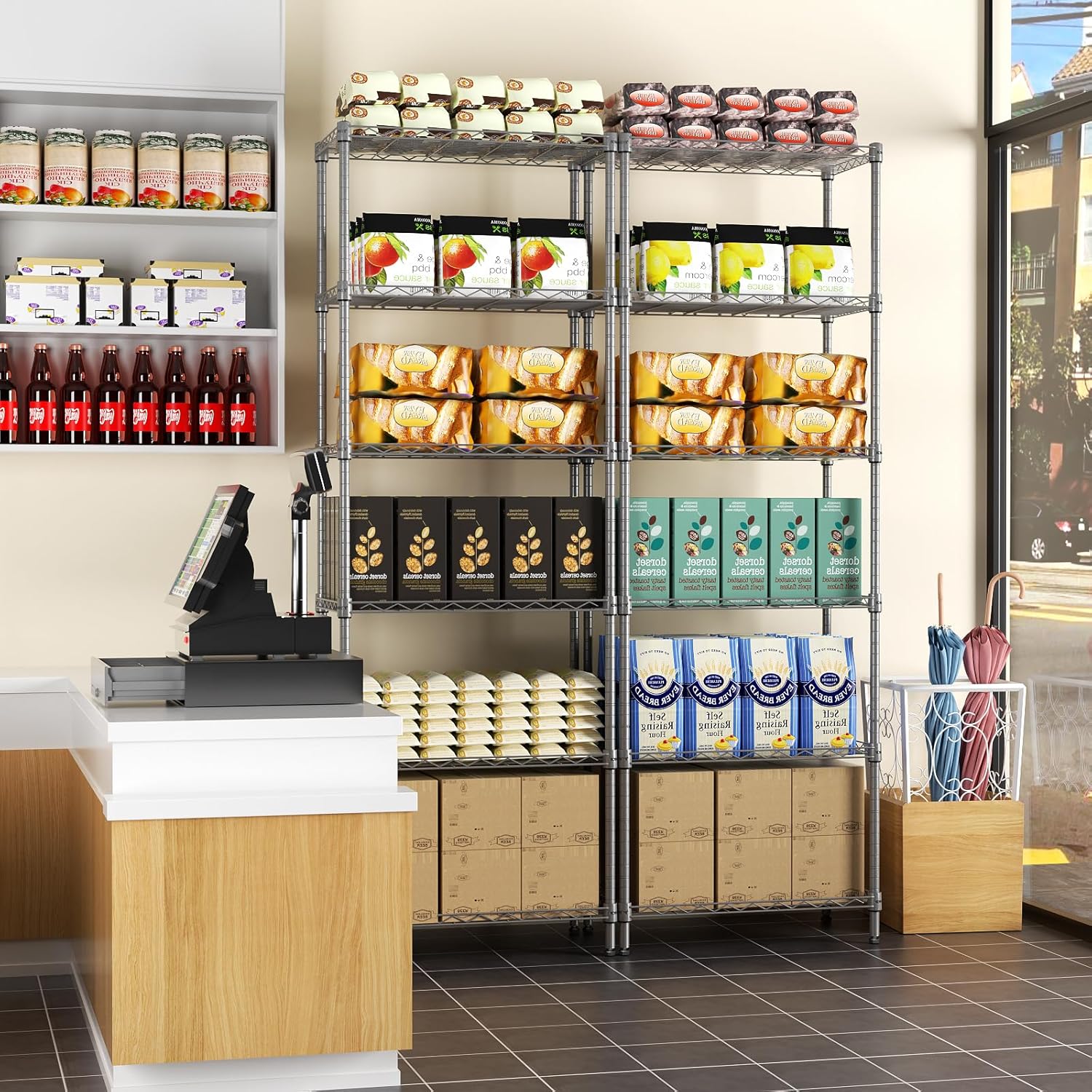 heavy duty wire shelves for retail store