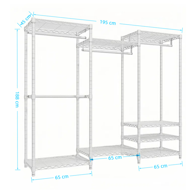 4 Shelves Garment Rack White