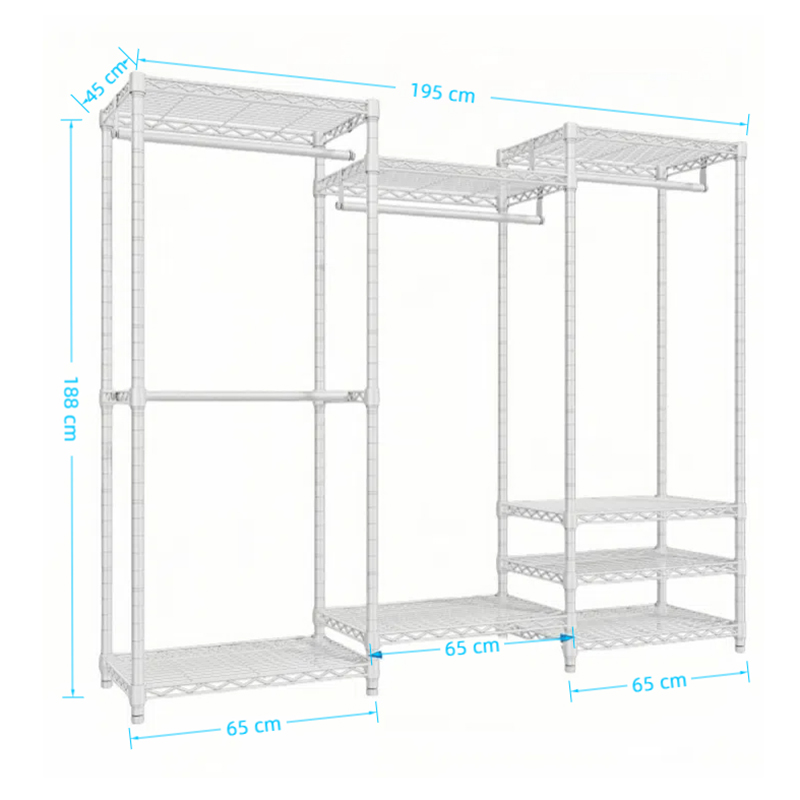 4 Shelves Garment Rack White