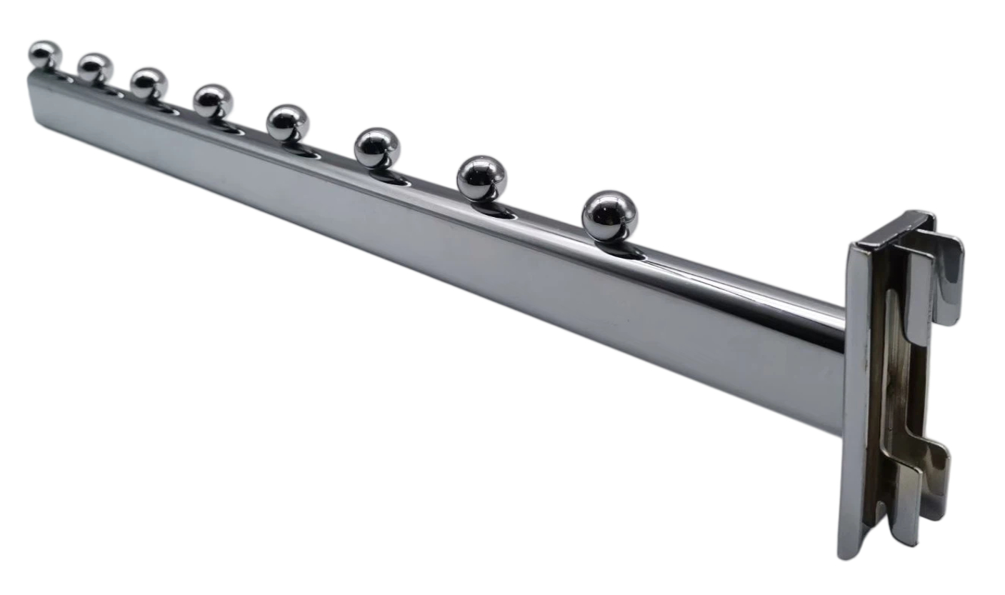 Chrome Double Slot Upright Display Hook with Balls