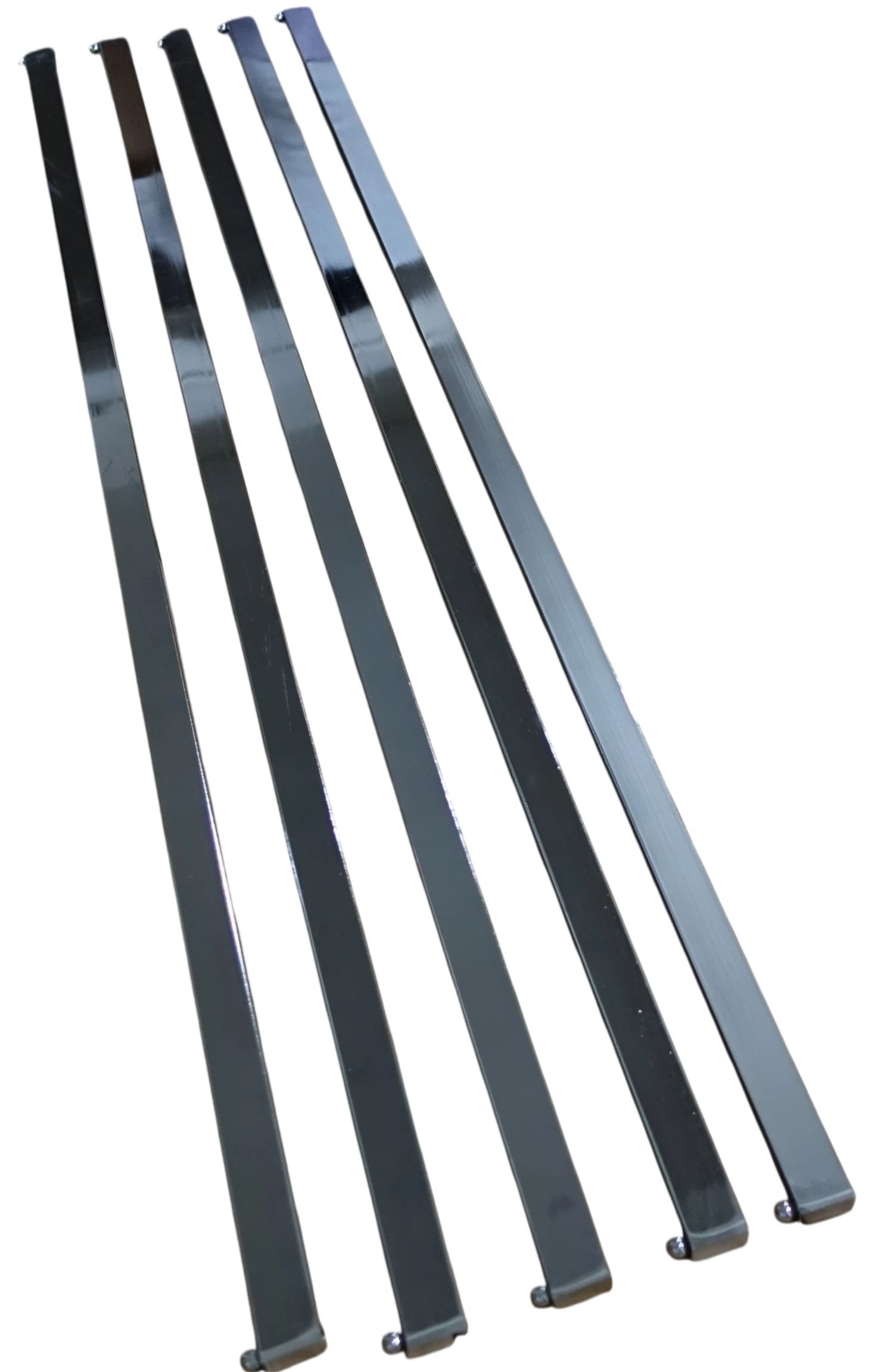 Chrome square tube for retail display fixtures