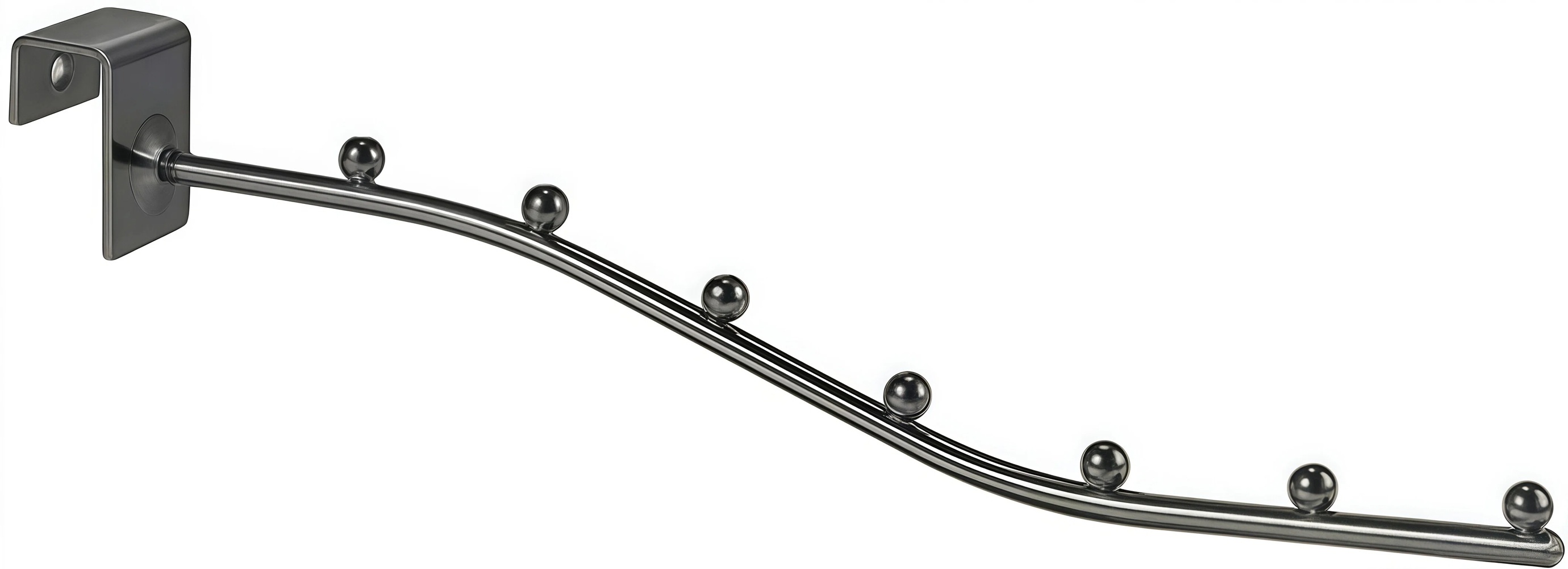 Chromed Square Tube Display Hook with Balls
