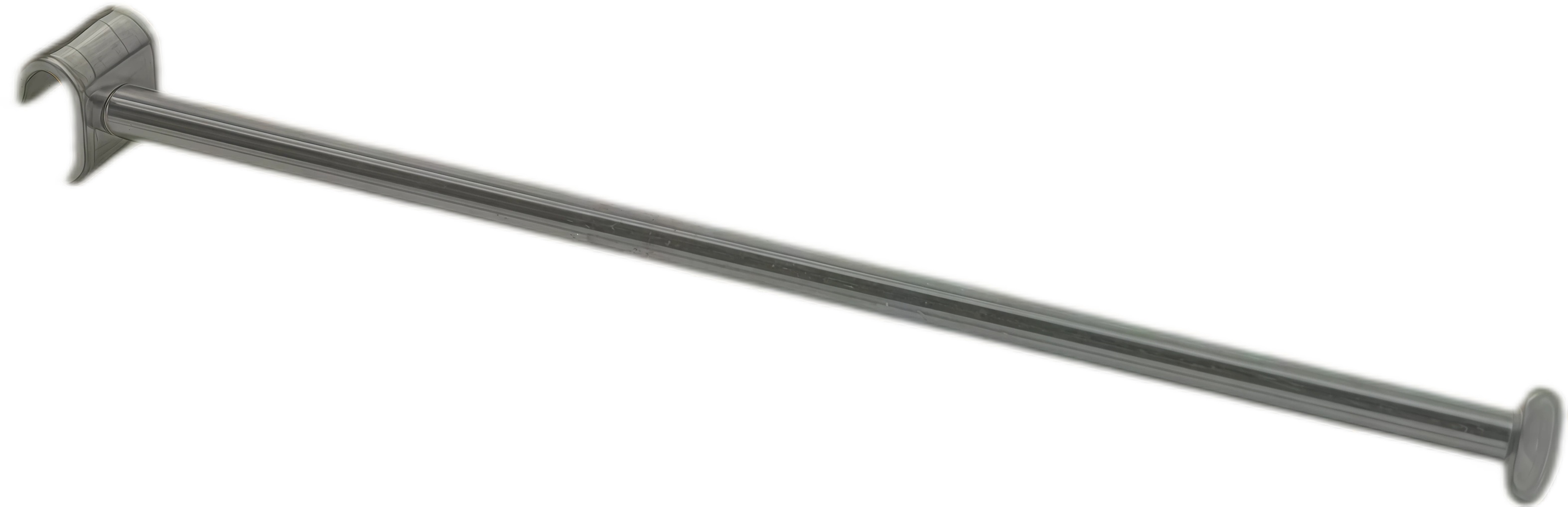 Chromed Straight Oval Tube Hook with End Cap