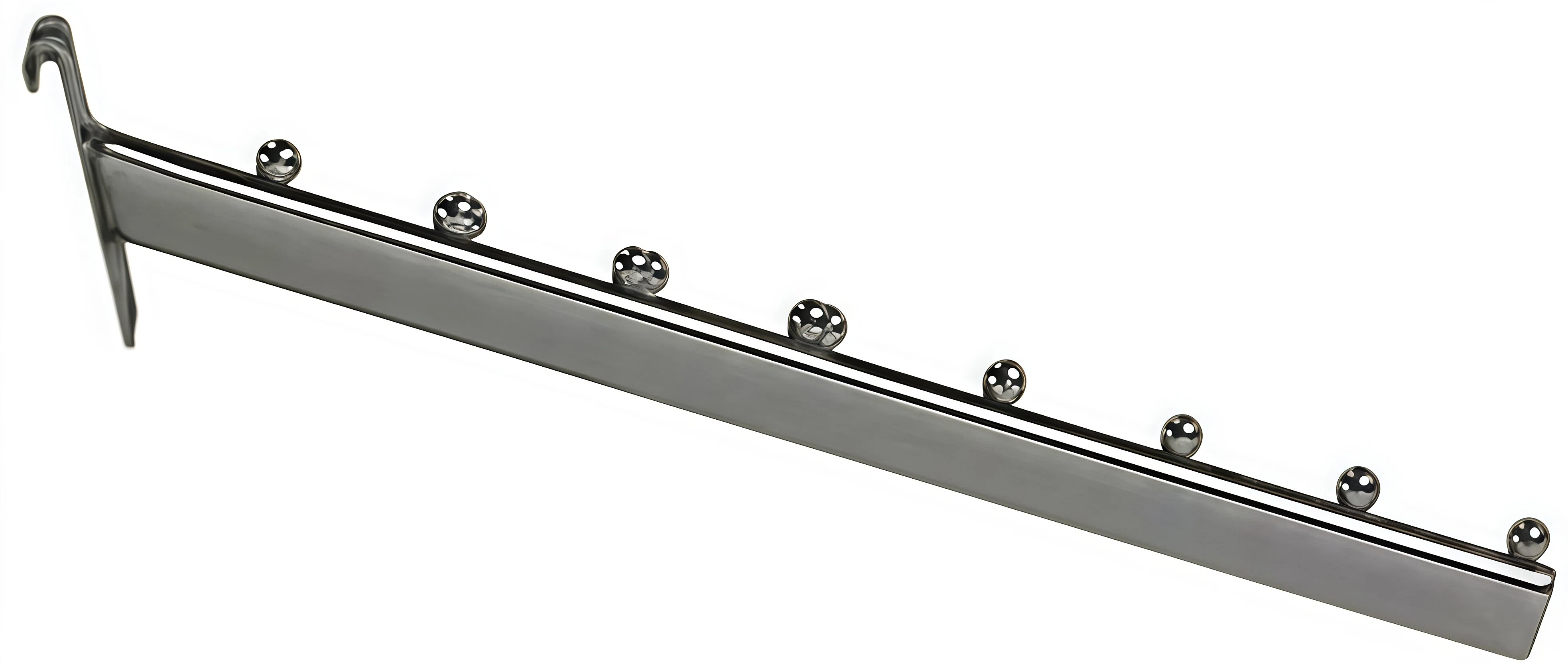 Chromed Sloping Gridwall Display Hook with Ball