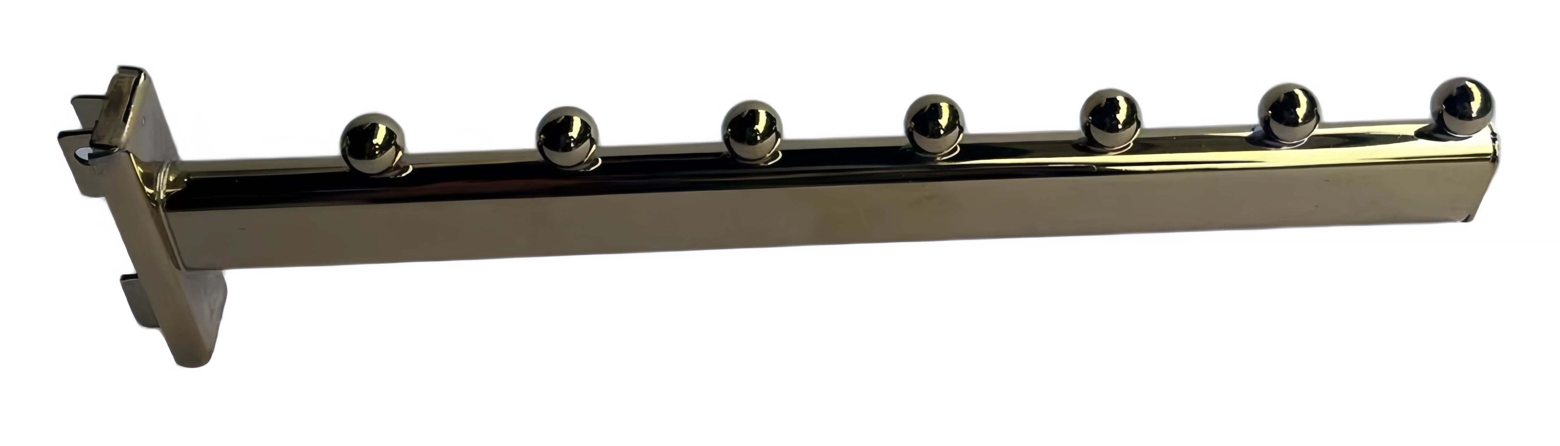 Gold Straight Display Hook for Double Slot Upright